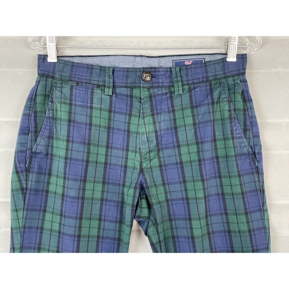 Vineyard Vines Mens 30 Breaker Pants Slim Fit Tartan Plaid Black Watch Chinos - Picture 4 of 13